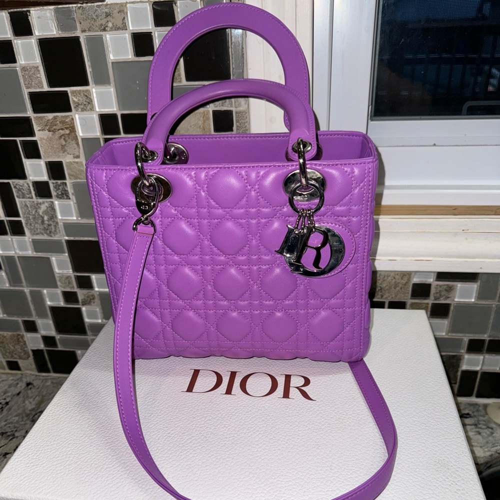 Purple medium Lady Dior